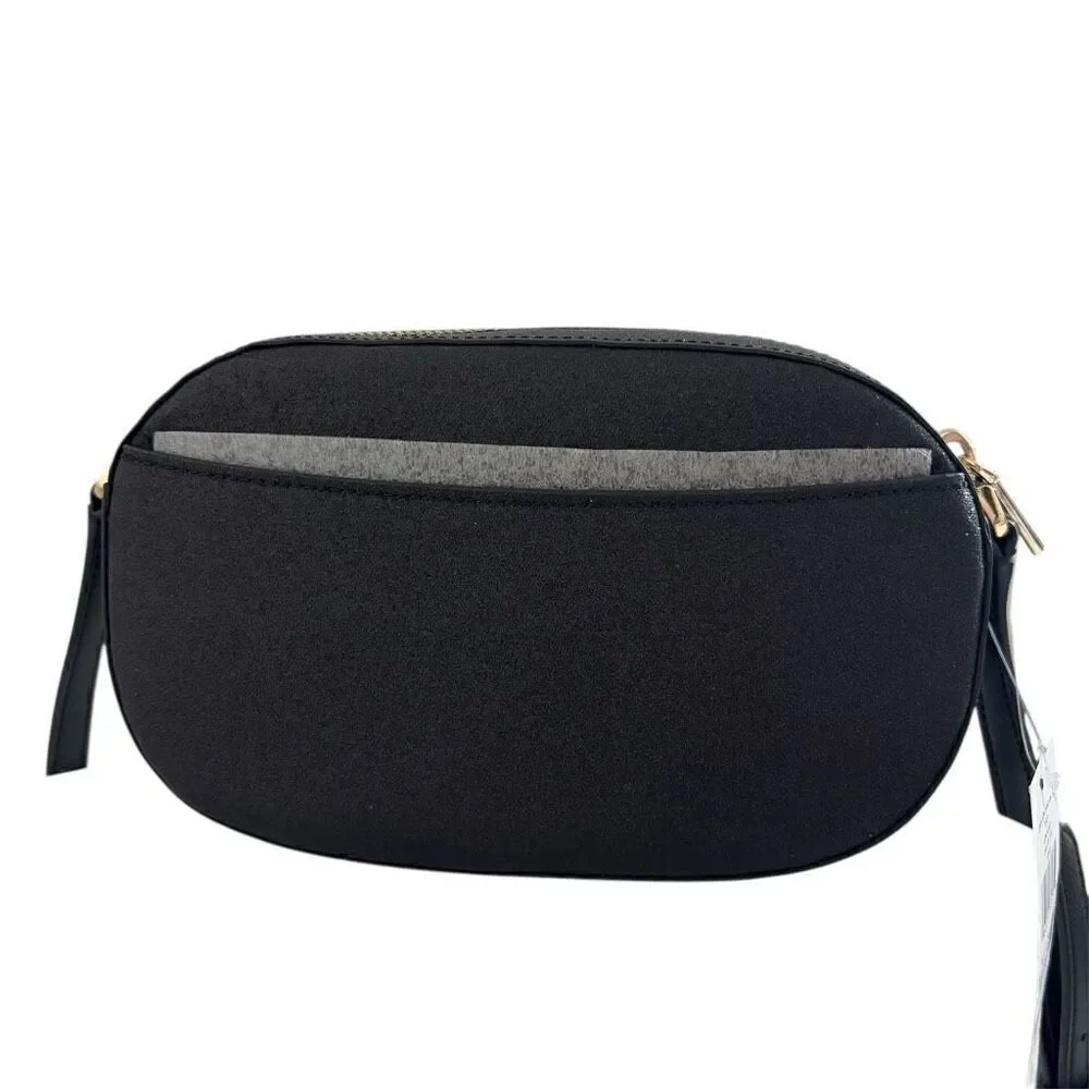 Kate spade Glimmer Oval Camera Bag crossbody purse black glitter new